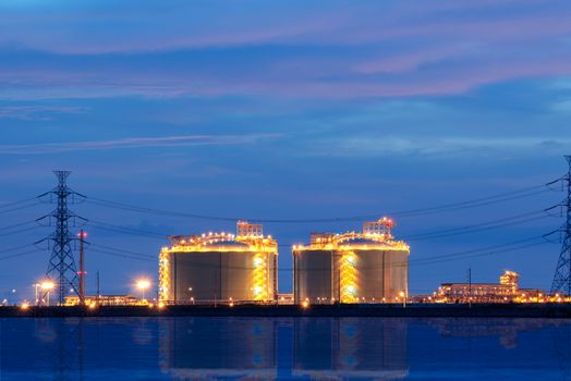 Power stations edge the sea at Rayong, Thailand.