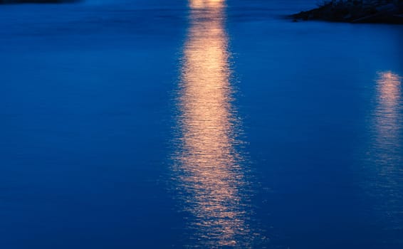 Light reflection on blue color the water