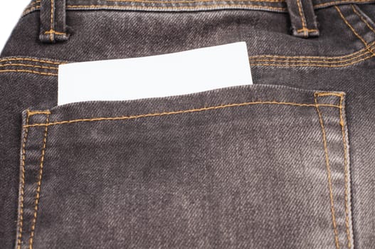 A small blank notebook in jeans pocket