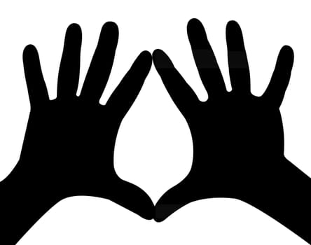 a pair hands silhouette vector