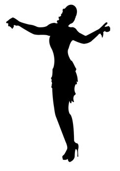 dancing girl silhouette, vector