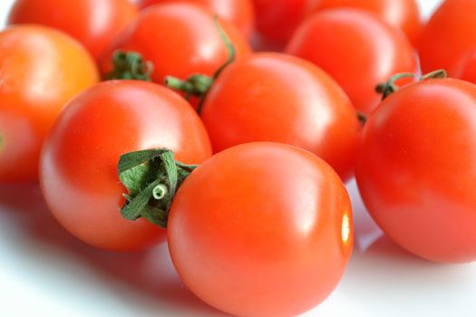 closeup of red cherry tomato