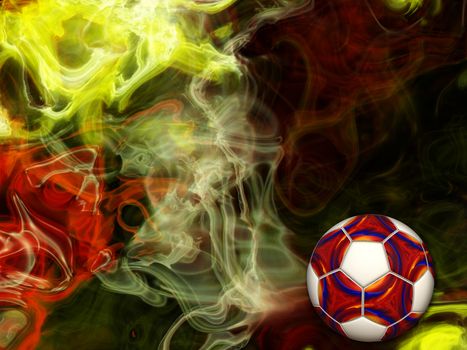 Abstract illustration of a football ball with colors