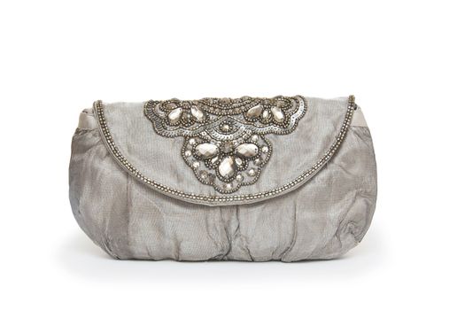 Elegant woman bag on white 