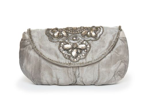 Elegant woman bag on white 