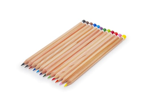 Color pencils isolated on white 