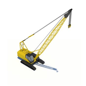 Crawler crane. Isolated render on a white background