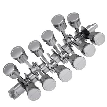 Crankshaft and pistons. Isolated render on a white background