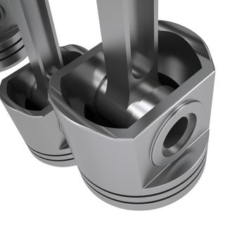 Pistons. Isolated render on a white background