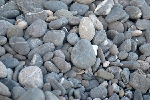 Grey pebbles on the beach at background