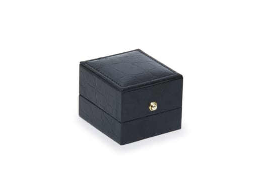 Black gift box isolated on white