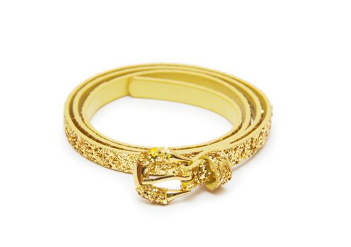 belt gold color isolated