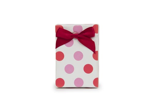 Single gift box on white background. 