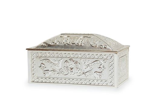 silver jewelry box isolated on white 