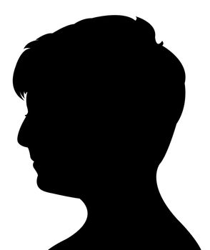 a boy head silhouette vector