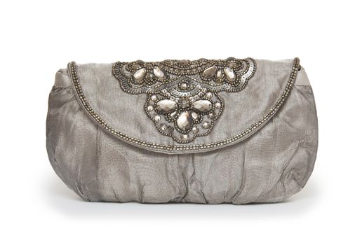 Elegant woman bag on white 