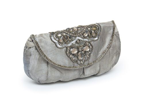 Elegant woman bag on white 