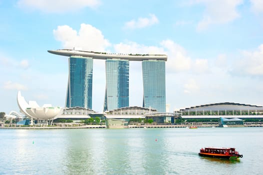 Marina Bay Sands Resort in Singapore. It is billed as the world's most expensive standalone casino property at S$8 billion