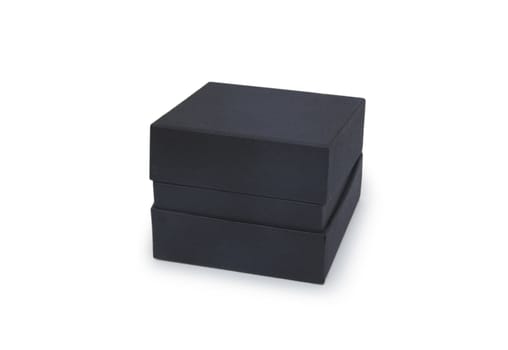 Black gift box isolated on white