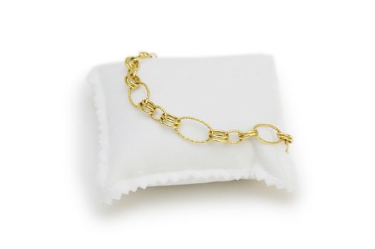 beautiful gold bracelet isolated on white 