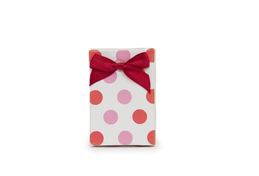 Single gift box on white background. 