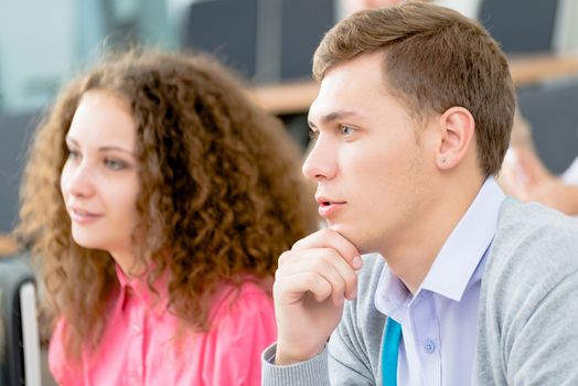 image of a young students in the classroom, teaching at the University of