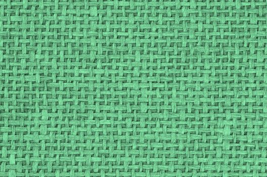 Background of Green Textile Canvas closeup