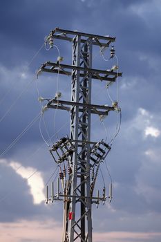 Electricity pylons with high-voltage wires