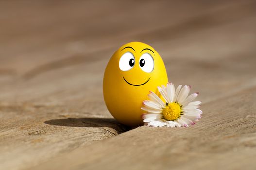 Funny egg for Happy Easter with daisy