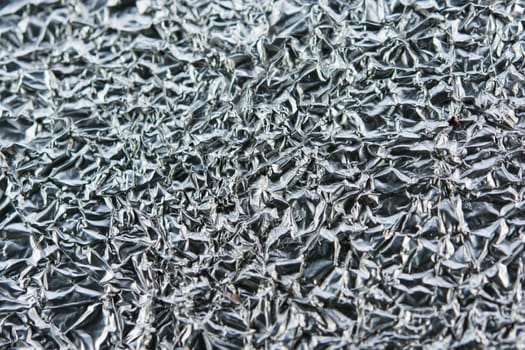 close up of aluminum foil texture background