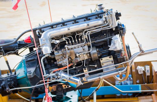 Close Up photo engine of longtail boats