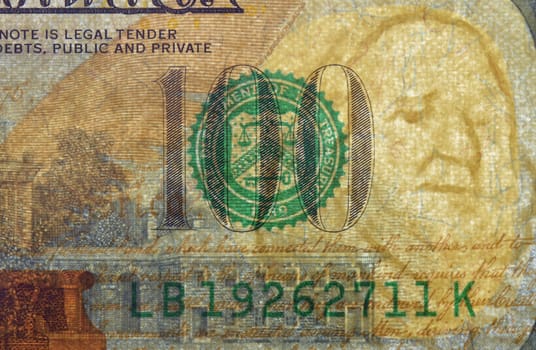 Watermark on redesigned new hundred dollar bill