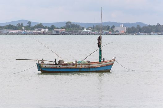 Small fishing boats in the sea of thailand