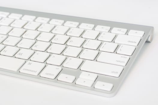 white computer keyboard and on white background