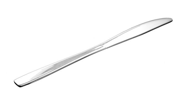 steel shiny kitchen knife over white