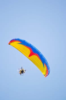 Man driver Paramotor on the Sky