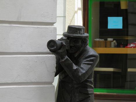 BRATISLAVA, CIRCA JUNE 2011. The statue of paparazzi in Bratislava on circa June 2011.