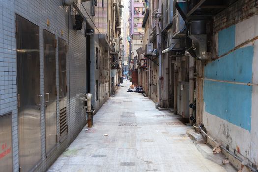 Empty backstreet in hong kong