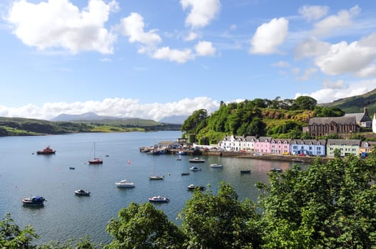 Portree is the main town of the Isle of Skye in Scotland.