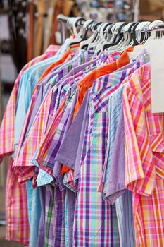 A rack of ladies Western shirts for sale at the Calgary Stampede