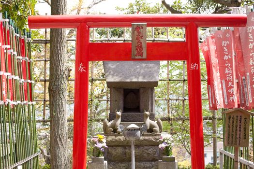 red gate at a shrine in Japan