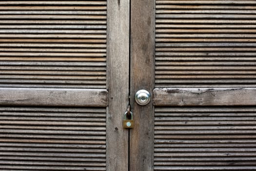 Wood door locked