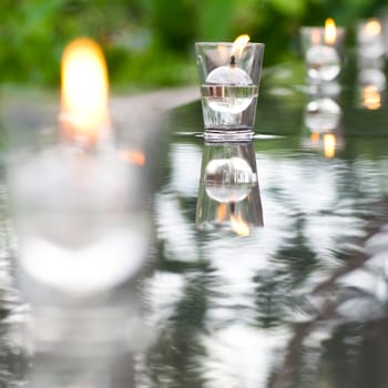 Peaceful Setting Candle on Water