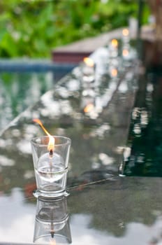 Peaceful Setting Candle on Water