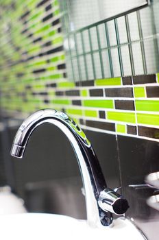 toilet still life with chrome tap