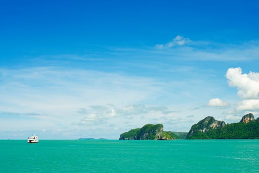 Boat on Sea in Samui island Thailand