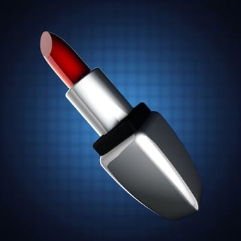 glossy red lipstick