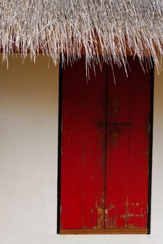Old red door