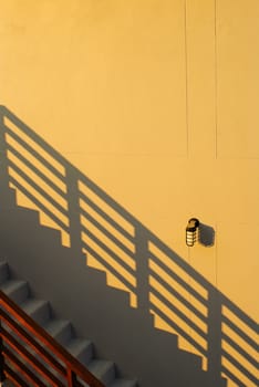 grey step on original yellow wall