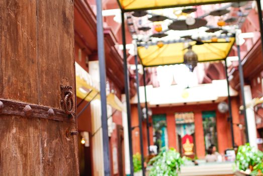 Traditional door in hotel Thailand